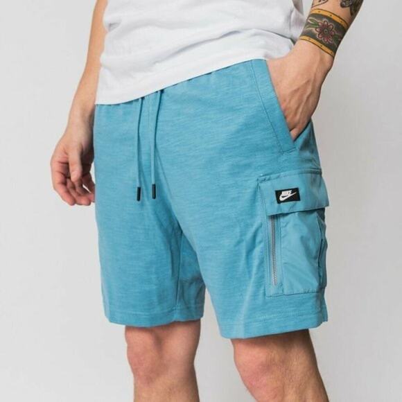NIKE 7" Modern Essential Utility Cargo Shorts 20" Outseam in Turquiose Men's XXL - Picture 1 of 14